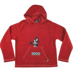 Vintage Mickey & co Womens sweatshirt hoodie 2000 Millennium L red polar fleece